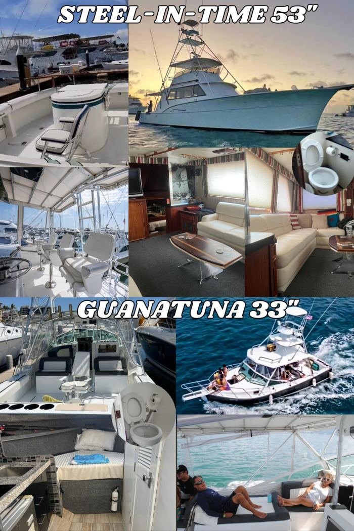 Inside Steel n Time and Guanatuna: cabins, salon and deck